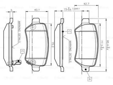 Комплект тормозных колодок BOSCH 0 986 TB2 845