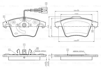 Комплект тормозных колодок BOSCH 0 986 TB2 864