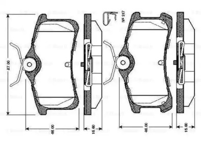 Комплект тормозных колодок BOSCH 0 986 TB2 865