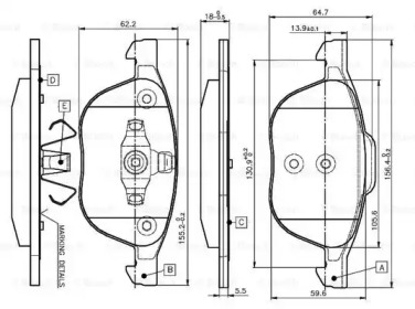 Комплект тормозных колодок BOSCH 0 986 TB2 877