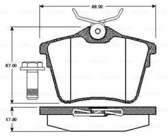 Комплект тормозных колодок BOSCH 0 986 TB2 881