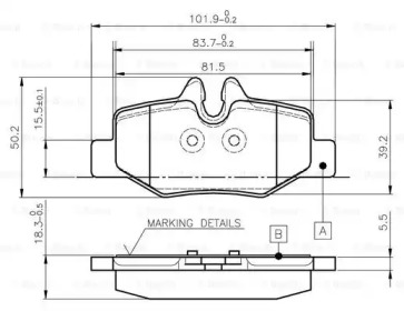 Комплект тормозных колодок BOSCH 0 986 TB2 883