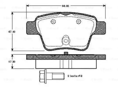 Комплект тормозных колодок BOSCH 0 986 TB2 896