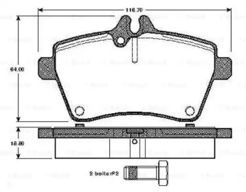 Комплект тормозных колодок BOSCH 0 986 TB2 898