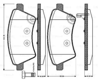 Комплект тормозных колодок BOSCH 0 986 TB2 936