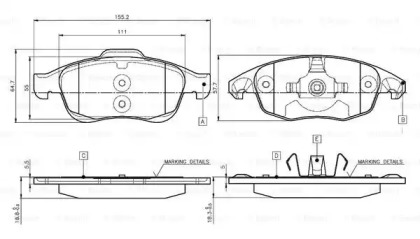 Комплект тормозных колодок BOSCH 0 986 TB2 949