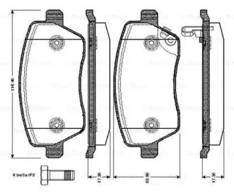 Комплект тормозных колодок BOSCH 0 986 TB2 965