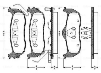 Комплект тормозных колодок BOSCH 0 986 TB2 966