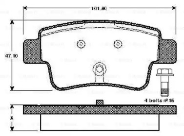 Комплект тормозных колодок BOSCH 0 986 TB2 973