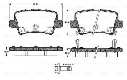 Комплект тормозных колодок BOSCH 0 986 TB2 974