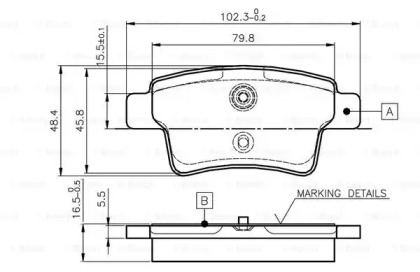 Комплект тормозных колодок BOSCH 0 986 TB2 980