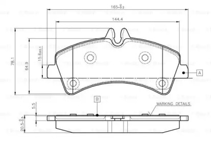 Комплект тормозных колодок BOSCH 0 986 TB2 982