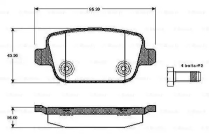 Комплект тормозных колодок BOSCH 0 986 TB2 984