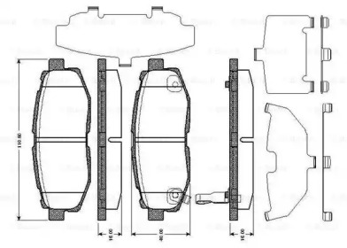 Комплект тормозных колодок BOSCH 0 986 TB3 003