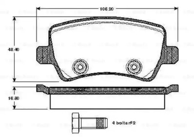 Комплект тормозных колодок BOSCH 0 986 TB3 004