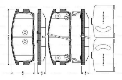 Комплект тормозных колодок BOSCH 0 986 TB3 008