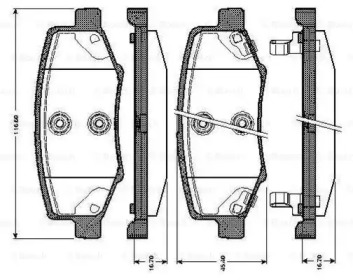 Комплект тормозных колодок BOSCH 0 986 TB3 009