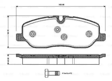 Комплект тормозных колодок BOSCH 0 986 TB3 022