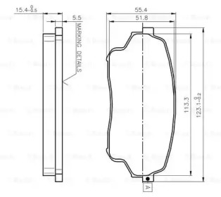 Комплект тормозных колодок BOSCH 0 986 TB3 023