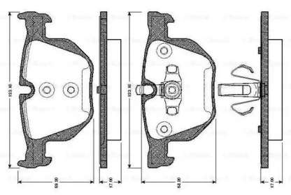 Комплект тормозных колодок BOSCH 0 986 TB3 024