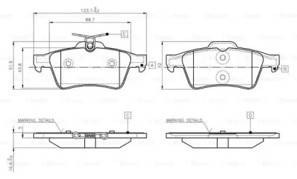 Комплект тормозных колодок BOSCH 0 986 TB3 028