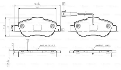 Комплект тормозных колодок BOSCH 0 986 TB3 030