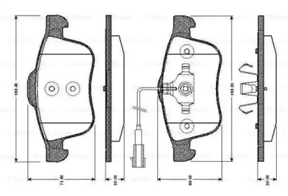 Комплект тормозных колодок BOSCH 0 986 TB3 031