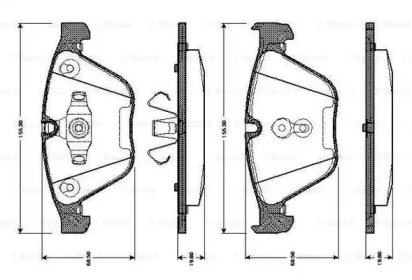 Комплект тормозных колодок BOSCH 0 986 TB3 033