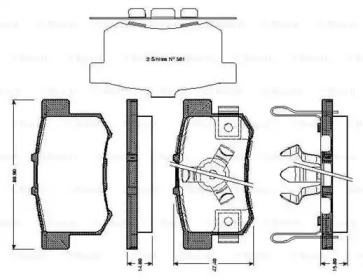 Комплект тормозных колодок BOSCH 0 986 TB3 039