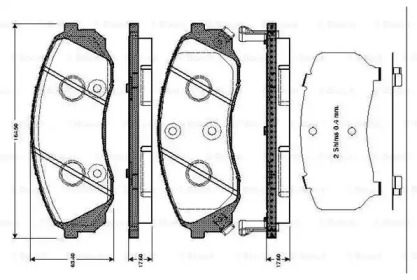 Комплект тормозных колодок BOSCH 0 986 TB3 043