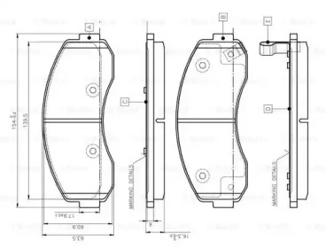 Комплект тормозных колодок BOSCH 0 986 TB3 045