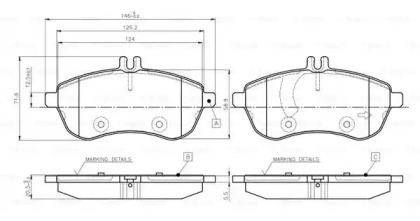 Комплект тормозных колодок BOSCH 0 986 TB3 048