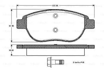 Комплект тормозных колодок BOSCH 0 986 TB3 057