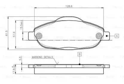 Комплект тормозных колодок BOSCH 0 986 TB3 059