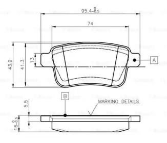 Комплект тормозных колодок BOSCH 0 986 TB3 063