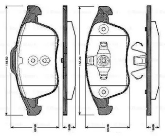 Комплект тормозных колодок BOSCH 0 986 TB3 064