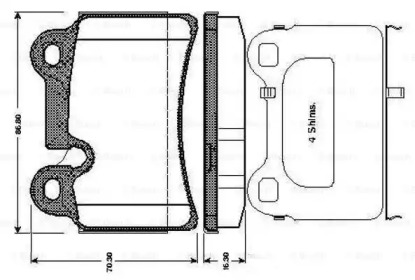 Комплект тормозных колодок BOSCH 0 986 TB3 075