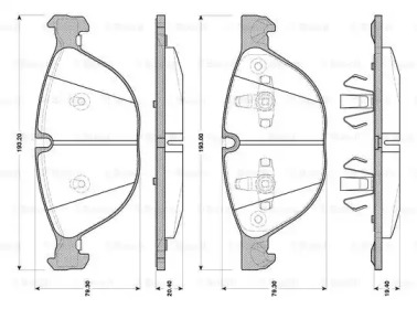 Комплект тормозных колодок BOSCH 0 986 TB3 077