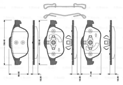 Комплект тормозных колодок BOSCH 0 986 TB3 078