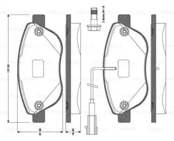 Комплект тормозных колодок BOSCH 0 986 TB3 079