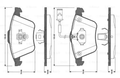 Комплект тормозных колодок BOSCH 0 986 TB3 080