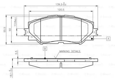 Комплект тормозных колодок BOSCH 0 986 TB3 082