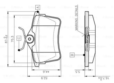 Комплект тормозных колодок BOSCH 0 986 TB3 091