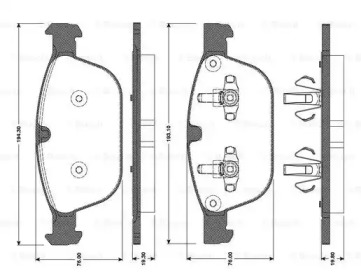 Комплект тормозных колодок BOSCH 0 986 TB3 095