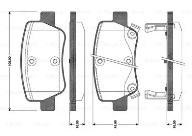 Комплект тормозных колодок BOSCH 0 986 TB3 096