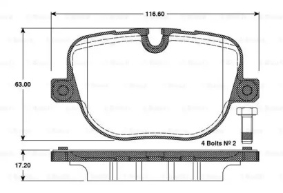 Комплект тормозных колодок BOSCH 0 986 TB3 097