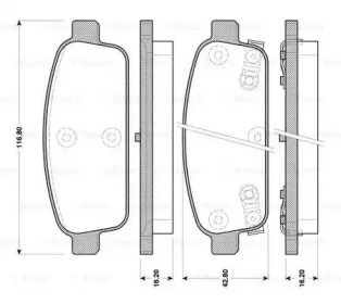 Комплект тормозных колодок BOSCH 0 986 TB3 105