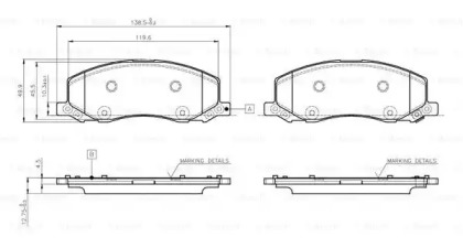 Комплект тормозных колодок BOSCH 0 986 TB3 108