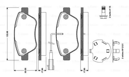 Комплект тормозных колодок BOSCH 0 986 TB3 111