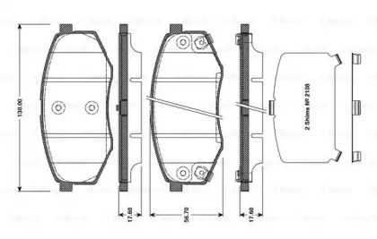 Комплект тормозных колодок BOSCH 0 986 TB3 113